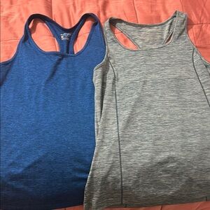 Women's Racerback Tank Tops - Blue and Gray